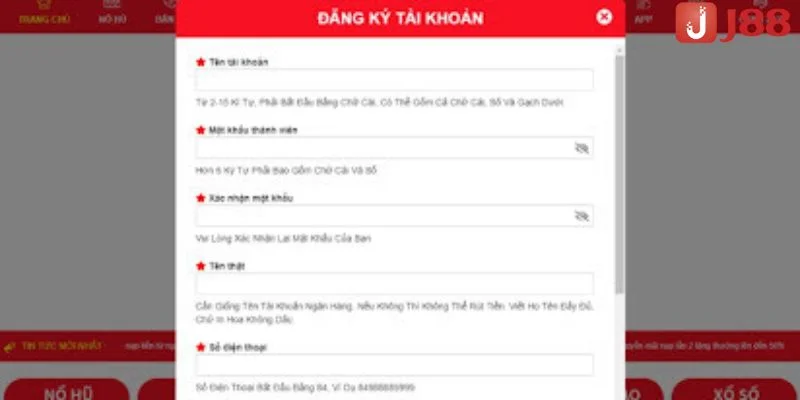 Đăng ký J88 với các bước cơ bản cực kỳ đơn giản. 